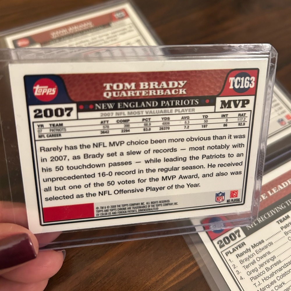 Tom Brady Randy Moss 2008 Topps Chrome Football Cards - Bundle of Five Cards - Picture 7 of 15